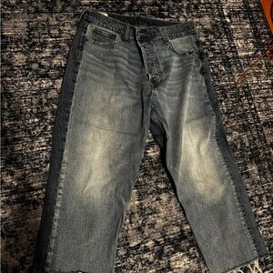 GAP High Rise Straight Fit Two Tone Jeans